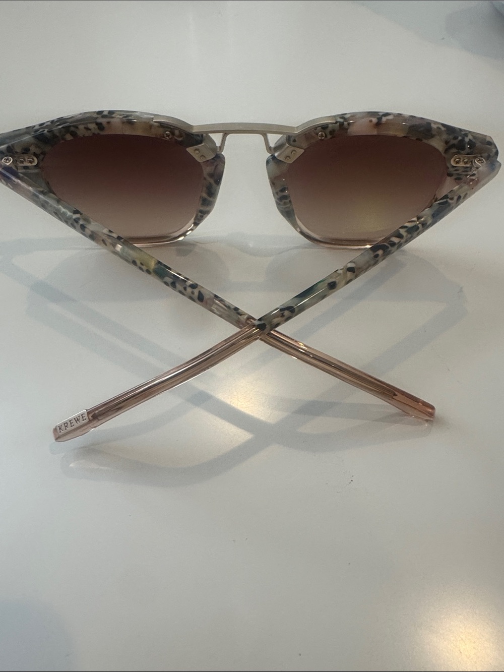 KREWE Beau nylon| poppy Tinted Pink Gradient Lenses with Patterned Acetate Frame - Picture 3 of 6